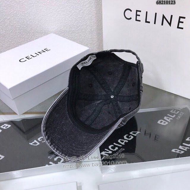 CELINE男女同款帽子 賽琳緊密刺繡洗水做舊遮陽帽棒球帽  mm1120